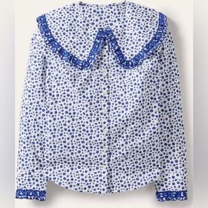 Boden Statement Collar Cotton Shirt - US 10